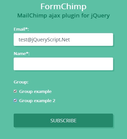 jQuery formchimp